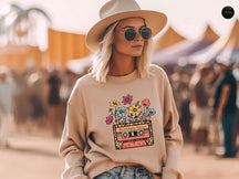 Bohemian Floral Unisex Plant Simple Floral Crew Neck Bequemer Pullover