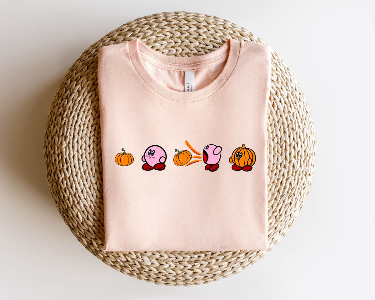 Kirby Pumpkin Fun Herbst Thanksgiving Rundhals-Bequemes Sweatshirt