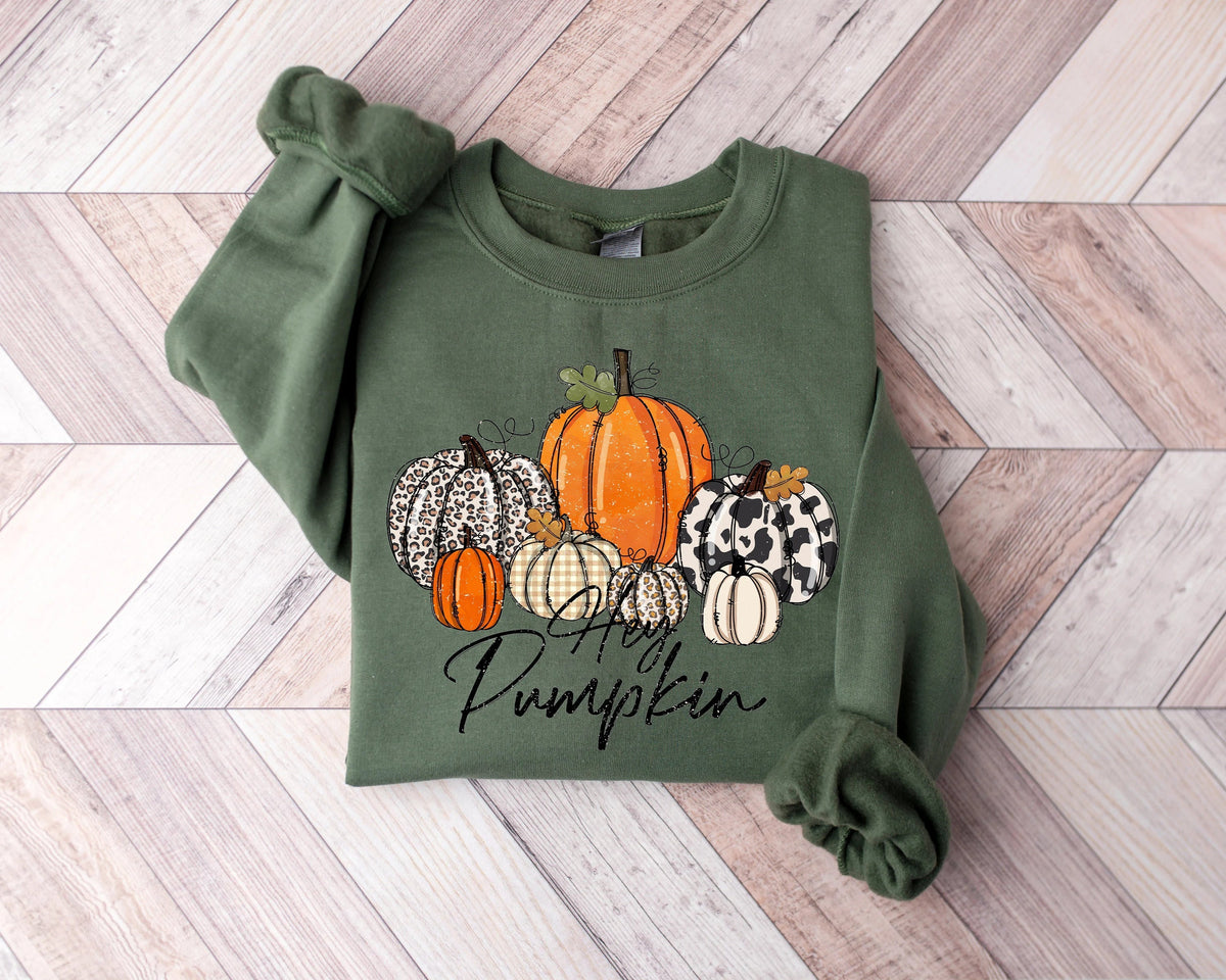 Autumn Thanksgiving Pumpkin Round Neck Comfortable Women's Sweatshirt