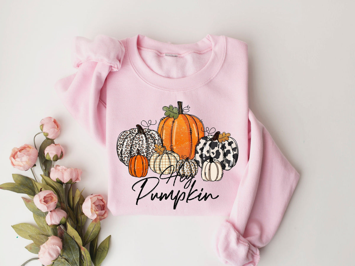 Autumn Thanksgiving Pumpkin Round Neck Comfortable Women's Sweatshirt
