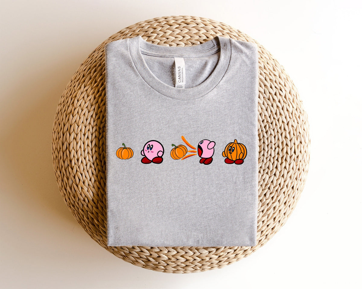 Kirby Pumpkin Fun Herbst Thanksgiving Rundhals-Bequemes Sweatshirt
