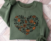 Cottagecore Women's Vintage Pumpkin Fall Sweatshirt