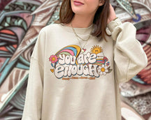 Sweatshirt „You're Enough“ mit Rundhalsausschnitt
