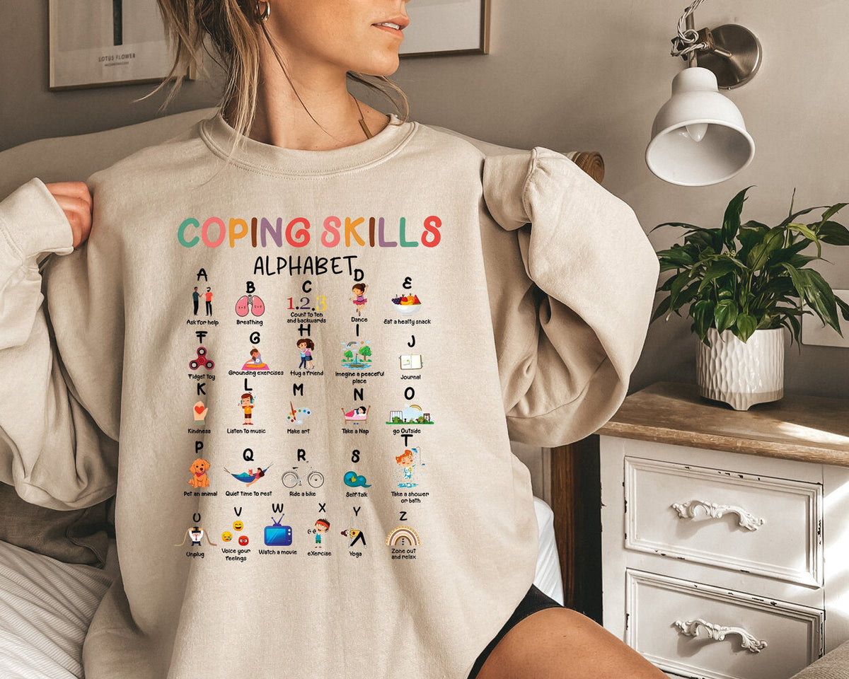 Crewneck-Sweatshirt mit Coping Skills-Schriftzug