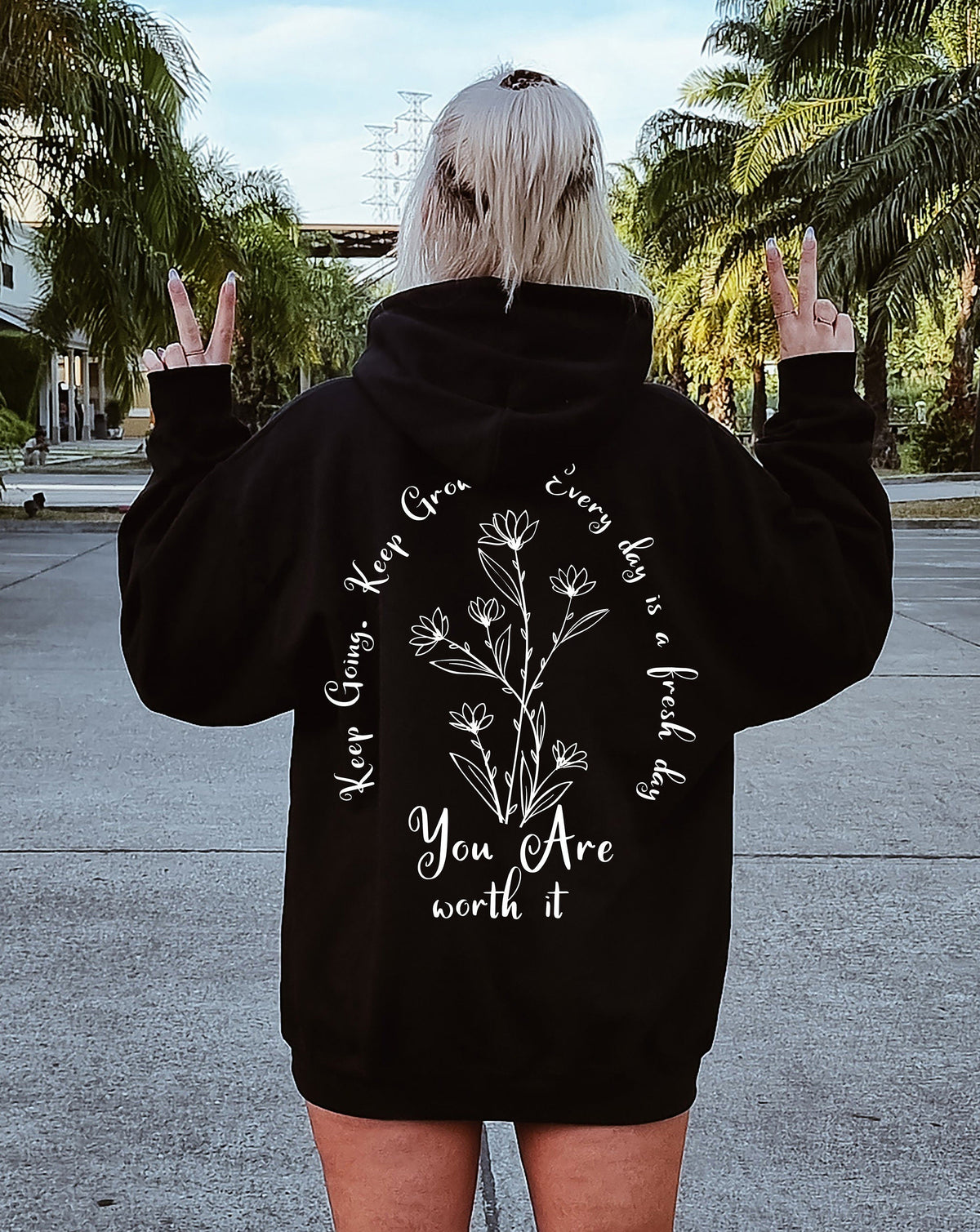 Positive Aesthetic Floral Inspirational Hoodie