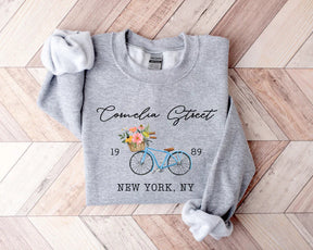 Cornelia Street New York Sweatshirt Bike Floral  Sweater