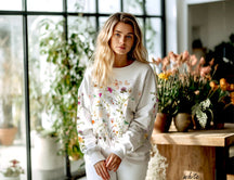 Vintage gepresste Blumen Boho Cottagecore Crewneck Sweatshirt